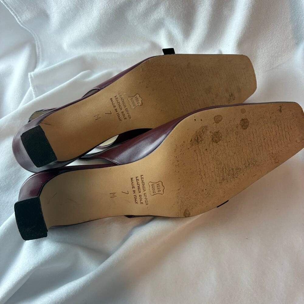 Elegant Burgundy Slingback Heels - Picture 7 of 8